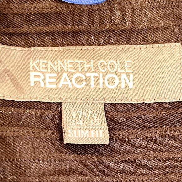 Kenneth Cole reaction black long sleeve shirt 17.5 34/35 slim fit - Picture 6 of 7